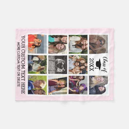 Abschluss Custom Foto Collage Class Fleecedecke (Vorderseite (Horizontal))
