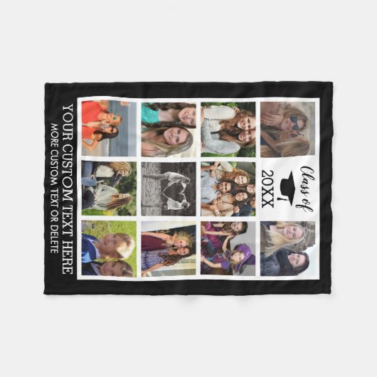 Abschluss Custom Foto Collage Class Fleecedecke (Vorderseite (Horizontal))
