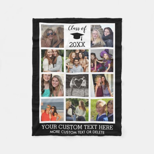Abschluss Custom Foto Collage Class Fleecedecke (Vorderseite)