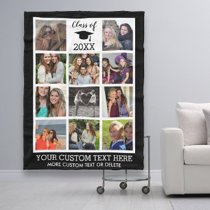 Abschluss Custom Foto Collage Class Fleecedecke