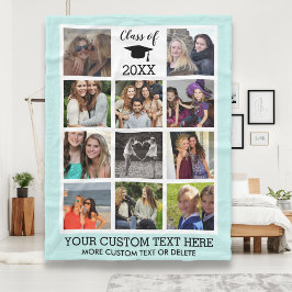 Abschluss Custom Foto Collage Class Fleecedecke