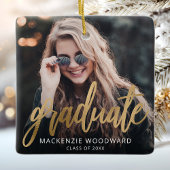 Abschluss Custom Foto Gold Script Keepake Keramikornament