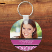 Abschluss Custom Year Foto Schlüsselanhänger rosa (Vorderseite)