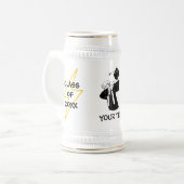 Abschluss Dabbing Männlicher Blitz Custom Bierglas (Vorderseite Links)