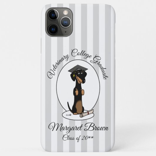 Abschluss Dackel Hund (schwarz & tan) Niedlich Case-Mate iPhone Hülle (Rückseite)