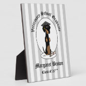 Abschluss Dackel Hund (schwarz & tan) Niedlich Fotoplatte (Seite)