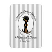 Abschluss Dackel Hund (schwarz & tan) Niedlich Magnet (Vertikal)