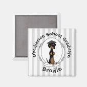 Abschluss Dackel Hund (schwarz & tan) Niedlich Magnet (Vorderseite/Rückseite)