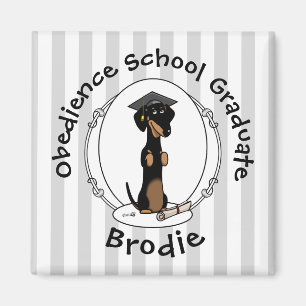 Abschluss Dackel Hund (schwarz & tan) Niedlich Magnet