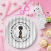 Abschluss Dackel Hund (schwarz & tan) Niedlich Pappteller (Party)