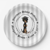 Abschluss Dackel Hund (schwarz & tan) Niedlich Pappteller (Vorderseite)