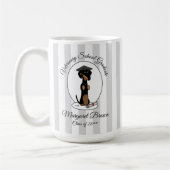 Abschluss Dackel (schwarz & tan) - Niedlicher Hund Kaffeetasse (Links)