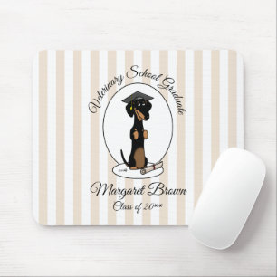 Abschluss Dackel (schwarz & tan) - Niedlicher Hund Mousepad