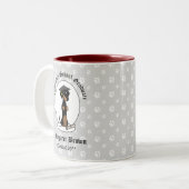 Abschluss Dackel (schwarz & tan) - Niedlicher Hund Zweifarbige Tasse (Vorderseite Links)
