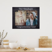 Abschluss damals und jetzt Party Personalisiert Poster (Küche)