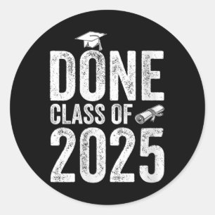 Abschluss Damen Cl Von 2025 Senior College High Sc Runder Aufkleber