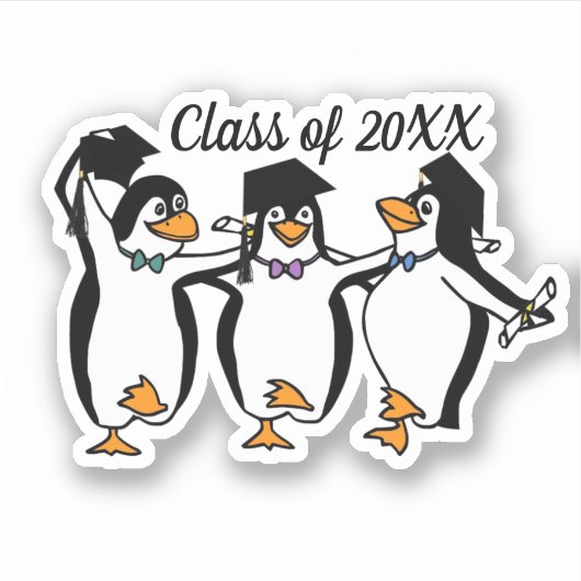 Abschluss Dancing Pinguine Sticker (Vorderseite)