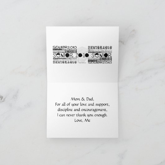 Abschluss - Dank, Mama u. Vater - Karte (Innenseite)