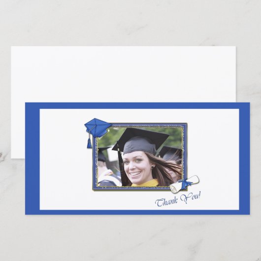 Abschluss Danke, Blue Dankeskarte (Vorne/Hinten)
