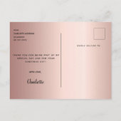 Abschluss danke Foto Rose Gold Moderne Postkarte (Rückseite)