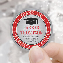 Abschluss Danke Ihnen Elegant Red Gray Schwarz-wei