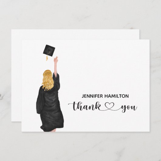 Abschluss Danke Karte (Vorne/Hinten)