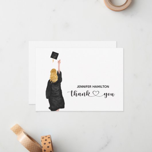 Abschluss Danke Karte (Vorderseite/Rückseite Beispiel)