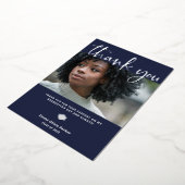 Abschluss Danke Karte | Blau mit Silberfolie (Gedreht)