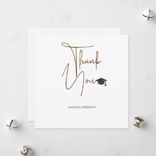 Abschluss Danke Karte Dalton White Serif Schwarz