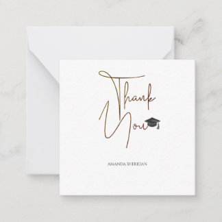 Abschluss Danke Karte Dalton White Serif Schwarz