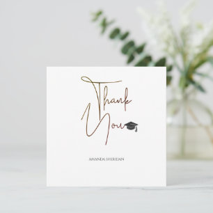 Abschluss Danke Karte Dalton White Serif Schwarz
