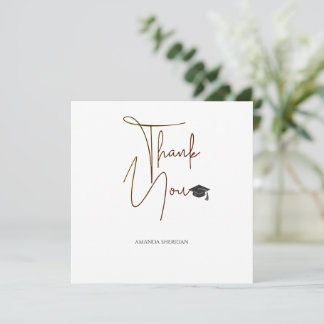 Abschluss Danke Karte Dalton White Serif Schwarz