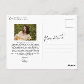 Abschluss Danke Postkarte mit zwei Fotos (Rückseite)