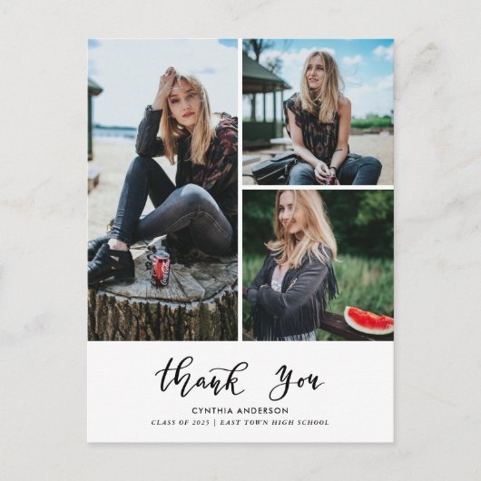 Abschluss Danke, Script Three Grad Foto Postkarte (Vorderseite)