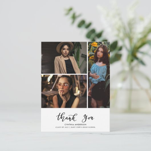 Abschluss Danke, Script Three Grad Foto Postkarte (Stehend Vorderseite)