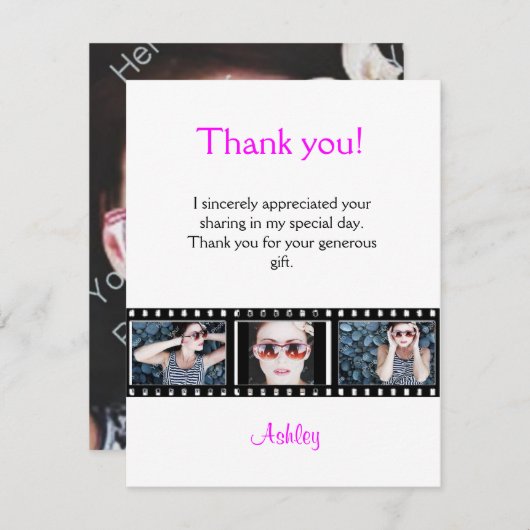 Abschluss danken Ihnen Foto-Anmerkungs-Karte Dankeskarte (Vorne/Hinten)