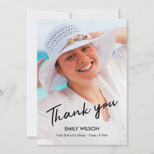 Abschluss Dankeschön an Foto Chic Muster Ankündigung (Vorderseite)