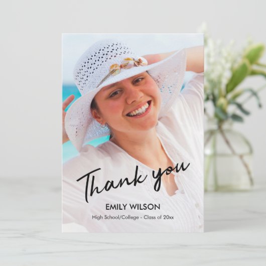 Abschluss Dankeschön an Foto Chic Muster Ankündigung (Stehend Vorderseite)