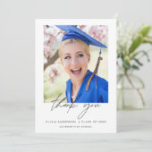 Abschluss Dankeschön Foto Dankeskarte (Stehend Vorderseite)