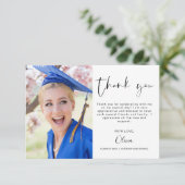 Abschluss Dankeschön Foto Dankeskarte (Stehend Vorderseite)