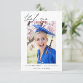 Abschluss Dankeschön Foto Dankeskarte (Stehend Vorderseite)