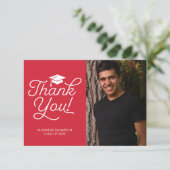 Abschluss Dankeschön Karte - Einfach, Foto, rot (Stehend Vorderseite)