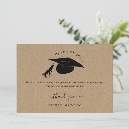 Abschluss Dankeschön Karte - Schule oder Uni (Stehend Vorderseite)