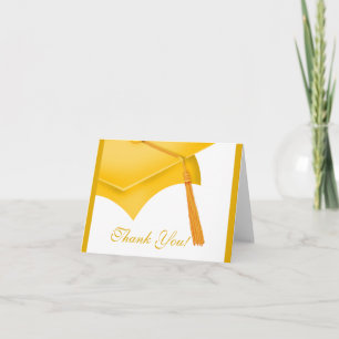 Abschluss Dankeschön Karte White Gold Grad Cap