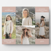 Abschluss dann & Jetzt Grad Foto Collage Keepake Fotoplatte (Vorderseite)