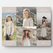 Abschluss dann & Jetzt Grad Foto Collage Keepake Fotoplatte (Vorderseite)