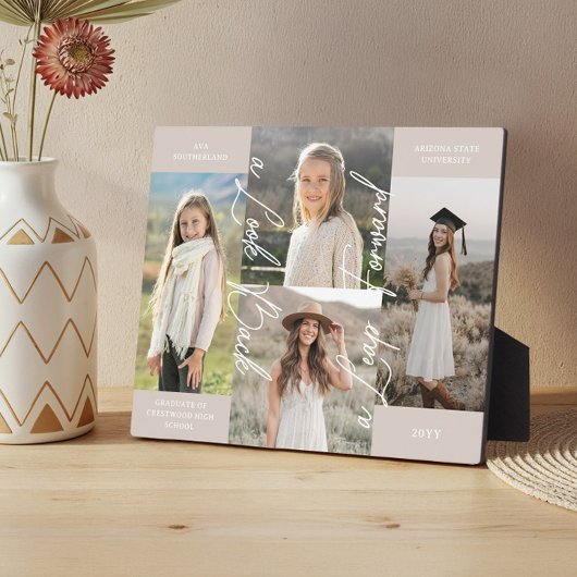 Abschluss dann & Jetzt Grad Foto Collage Keepake Fotoplatte