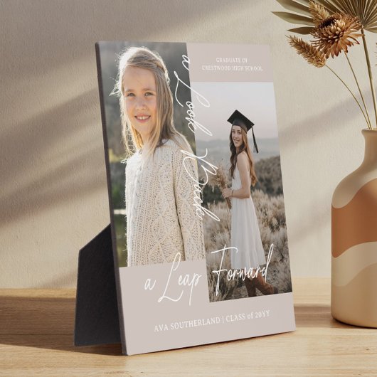 Abschluss dann & Jetzt Grad Foto Collage Keepake Fotoplatte