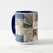 Abschluss dann & Jetzt Grad Foto Collage Keepake Tasse (Vorderseite Links)