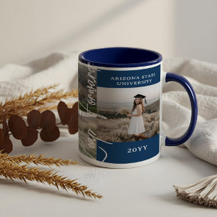Abschluss dann & Jetzt Grad Foto Collage Keepake Tasse